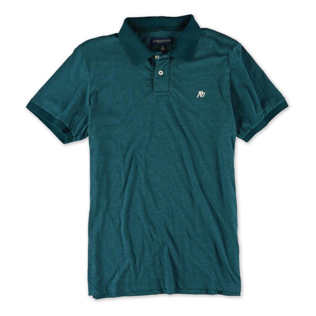 Aeropostale A87 - Polo de rugby jaspeado para hombre, verde, mediano Aeropostale polo, rugbi
