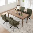 thumbnail image 6 of Kidol & Shellder Boucle Dining Chair Comfy Swivel Kitchen Chair Modern Computer Chair Vanity Chair with High Back and Arms for Home Kitchen Makeup Room, Green, 6 of 8