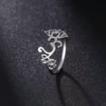 thumbnail image 3 of Buddhism OM Unalome Symbol Women Ring Spiritual Lotus Flower Wedding Bands, 3 of 9
