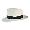 thumbnail image 3 of Novo Grade 8 Panama Straw Fedora Hat - L - Bleach, 3 of 7