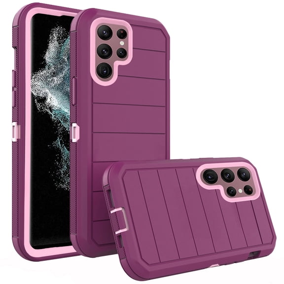 Compatible with Samsung Galaxy S22 Ultra 5G Phone Case Hybrid Rugged Shockproof Hard Protective Drop Proof Full Body Heavy Duty Mobile Cell Cover for S22ultra 22S S 22 S22ultra5g 6.8 Women Men Purple