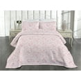 thumbnail image 2 of Ambesonne Sakura Quilted Coverlet 3 Pcs, Traditional Cherry Blossom, Queen Size, Pale Pink Lilac White, 2 of 4