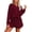 Wine Red, variant on Ekouaer Pajama Set for Women Waffle Knit Lounge Sets Long Sleeve Top and Shorts Sleepwear Matching Loungewear