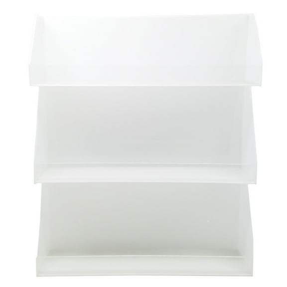 Pana 3 Tiers White Acrylic Display Organizer Rack (Fits Nail Polish, Jars, Spices, and More)