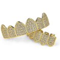 thumbnail image 3 of 18k chapado en oro Macro Pave Cz Iced-out Grillz kaili Sencillez, 3 of 3
