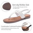 thumbnail image 3 of Ataiwee Women's Flat Slide Sandals - Classic T-strap Ankle Strap Comfort Thong Flat Summer Sandals., 3 of 6