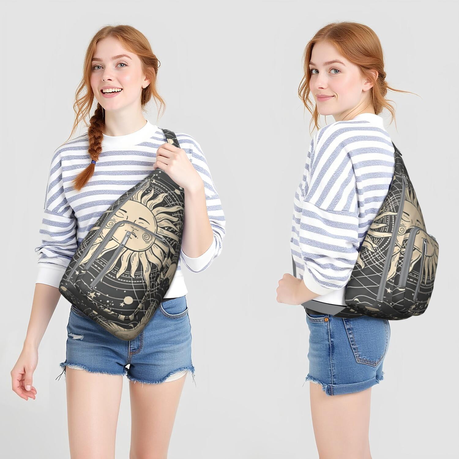 Trendy Gothic Sling Backpack - Waterproof & Durable Crossbody Shoulder Bag for Students, Travelers & Fashion Lovers