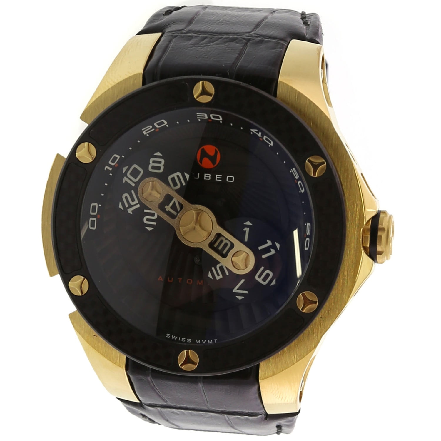 Nubeo - Nubeo Men's Satellite NB-6007-02 Gold Leather Swiss Automatic ...