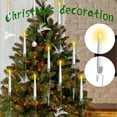 Christmas Tree Candle Ornaments with Crystal Drops, 6/12 Pack Flameless ...