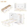 thumbnail image 4 of Queen Size Murphy Bed with Charging Ports, Storage Platform Bed with Shelves, Drawers and Cabinet, Space Saving Wood Foldable Bed Frame, White, 4 of 9