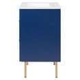 thumbnail image 6 of Sink Vanity Cabinet, Blue White, Ceramic, Wood, Modern Contemporary, Hotel Bedroom Bathroom Master Suite Guest, 6 of 9