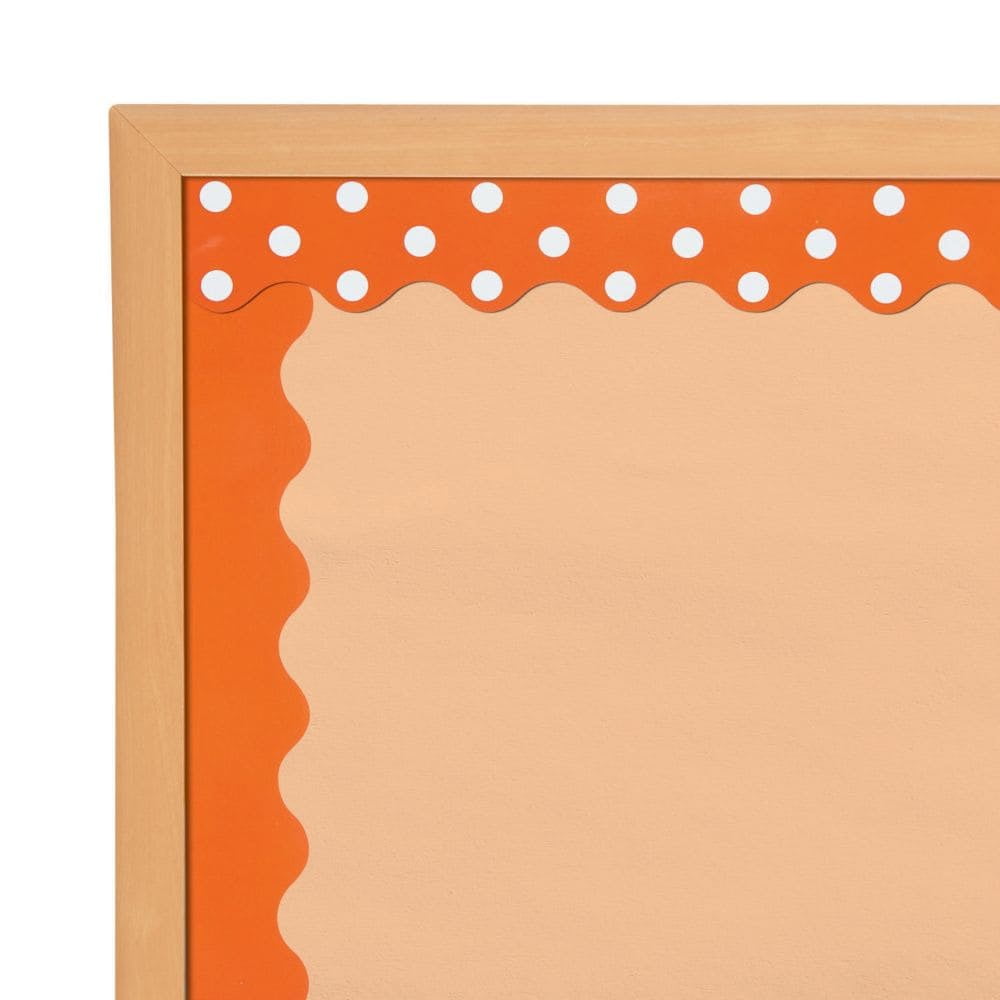 DoubleSided Solid & Polka Dot Bulletin Board Borders Orange