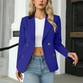 thumbnail image 5 of Wdfiry Fall Blazer Coat for Women Solid Color Lapel Button Long Sleeve Suit Jackets Plus Size Business Work Coat with Pockets, 5 of 7