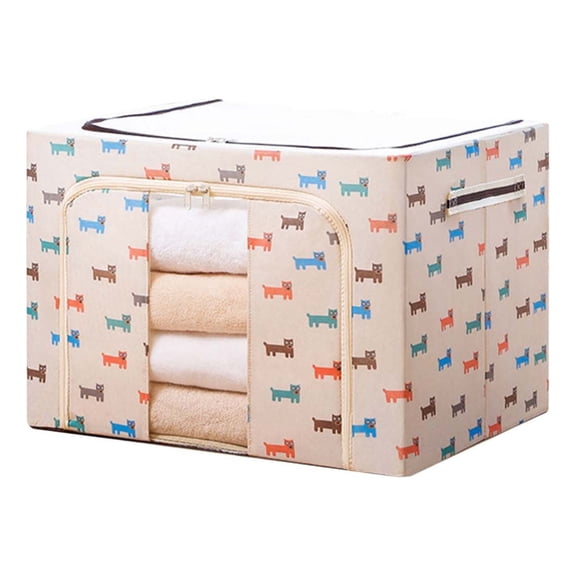 Large Capacity Cloth Quilt Storage Bag with Clear Window | Foldable Moving & Storage Box for Comforters, Blankets & Bedding | 40 x 50 x 33cm