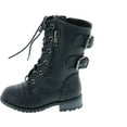 thumbnail image 2 of Link Mango-61KA Baby Girls Combat Lace Up Boots Black Toddler, 2 of 7