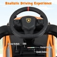 thumbnail image 4 of OLAKIDS 3 in 1 Ride on Push Car, Licensed Lamborghini Stroller Sliding Walking Car with Push Handle, Music, USB, Headlight, Under Seat Storage, Kids Foot-to-Floor Toy for 18-60 Months, 4 of 9