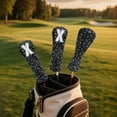 thumbnail image 3 of Yuyamidu Black Leopard Print Golf Club Head Covers Fashion Golf Headcovers for Driver Fairway Woods Hybrids, Waterproof PU Leather Golf Club Cover Accessory, 3 of 8