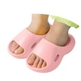 thumbnail image 4 of LIIPEE Girls Boys Slippers Summer Fashion Solid Color Open Toe Non- Soft Sole Flip Flops On Water Shoes Child Breathable Beach Slipper,Pink,6-7 Years, 4 of 6