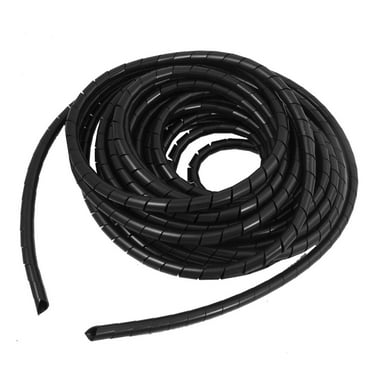 Unique Bargains Unique Bargains 4.8M 15.7Ft PE Polyethylene Spiral Cable Wire Wrap Tube Black 8mm