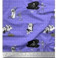 thumbnail image 1 of Soimoi Purple Moss Georgette Fabric Pumpkin & Skull Halloween Decor Fabric Printed Yard 42 Inch Wide, 1 of 1