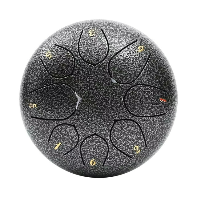 Xihbxyly Tambor de Lluvia para Exteriores, Tambor de Lengüeta de Acero de 11,4 Cm y 8 Tonos, con Baquetas y Libro, para Jardín.
