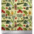thumbnail image 1 of Soimoi Modal Satin Fabric Dot & Mix Vegetable Printed Fabric 1 Yard 42 Inch Wide, 1 of 3