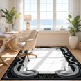 thumbnail image 3 of Design&I 8'x10' Ultra Soft Area Rug, Snake Serpent Round Gothic Coiled Heads Interlocking Scale Field None Fluffy Washable Non Shedding for Bedroom Living Room Under Sectional, 3 of 7
