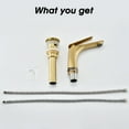 thumbnail image 7 of Single Handle Sink Faucet, Bathroom Faucet with Pop Up Drain and Water Supply Hose, Bathroom Sink Faucet 1 Hole for Lavatory, Restroom, Vanity, Brushed Gold, 7 of 7