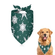 Dog Bandana 1 Pack,Green Christmas Snowflake Pattern Bandanas for Dogs,Cat Bandana,Small/ Large Dog Bandana 2 Size,Dog Bandanas Girl Boy