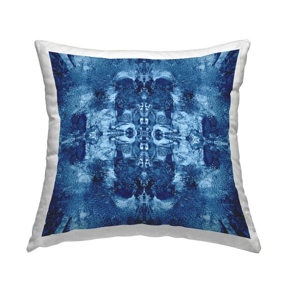 Stupell Industries Blue Mirrored Pattern Decorative Printed Throw Pillow Design by El Perkin.