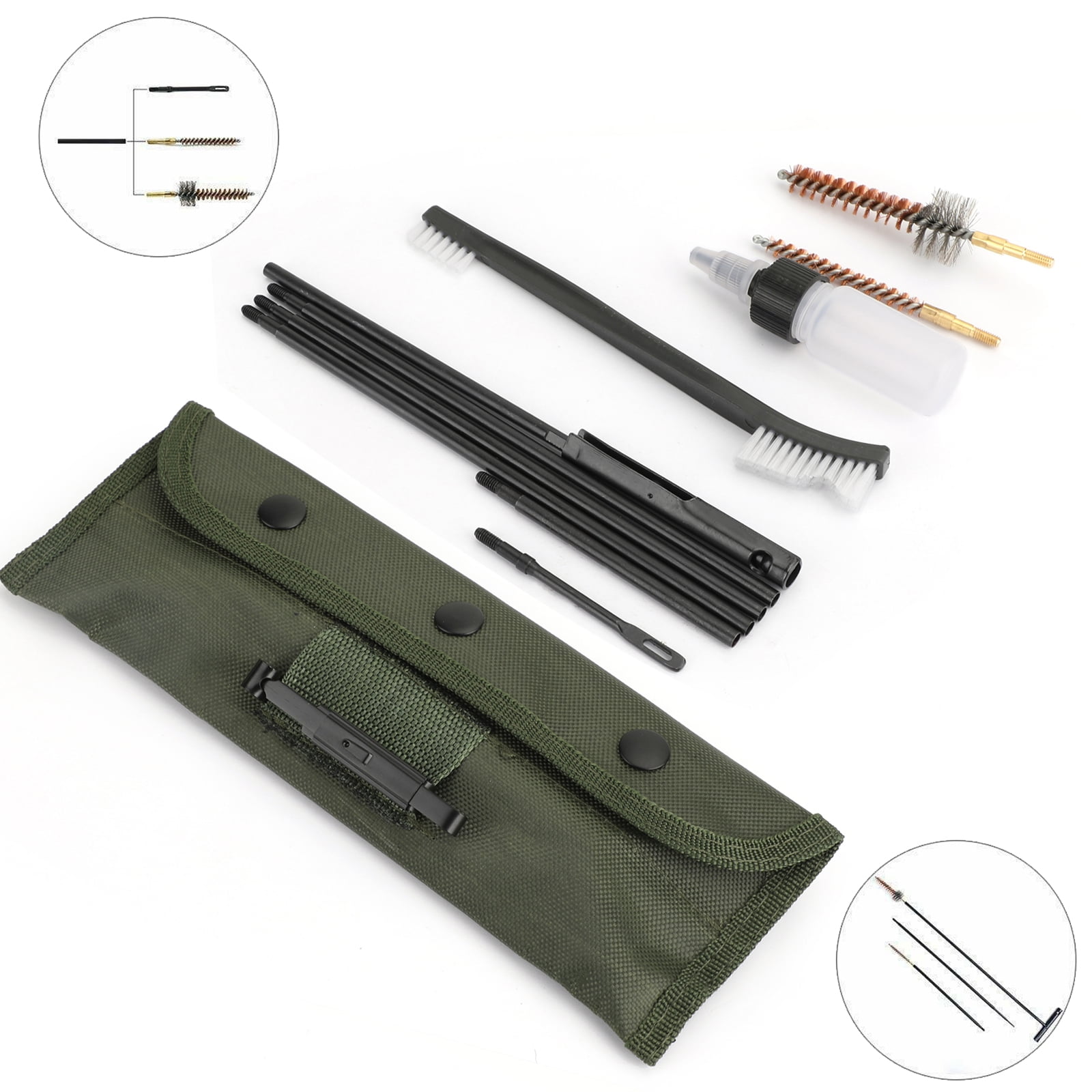 Gun Cleaning Kit Set for 5.56mm .223 .22 Caliber Rifle Nylon Brush Cleaner 