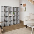 thumbnail image 2 of Bookshelf,16 Cube Storage Organizer,Book Shelf Organizer,Tall Bookcase Shelf,Grey Cube Shelf Cubbies Closet Storage Organizer Shelves for Bedroom,Living Room,Home,Office, 16-Grid, 2 of 14