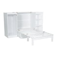 thumbnail image 5 of Twin Size Murphy Bed with 3-Tier Shelves and Wardrobe, Foldable Platform Bed with 1 Drawer, Vertical Wall Bedframe for Small Space, Bedroom, Guest Room, White, 5 of 9