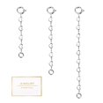 thumbnail image 2 of Lancharmed Silver Plated Spring Clasp Love Extension Chain Jewellery Clasp Necklace Extenders for Women 3Pcs Gifts for Women, 2 of 9
