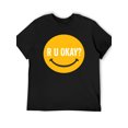 thumbnail image 1 of T-shirt Homme Anime Graphique "R U OK?" Design Visage Jaune, 1 of 5