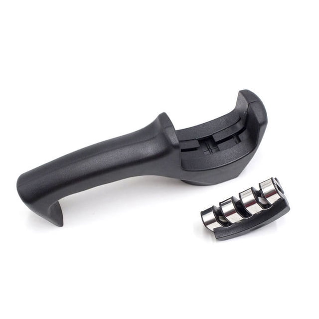 Jinsinto Knife Sharpener, 3 in 1 Professional Knife Sharpener, Manual Knife Sharpener Sharpener, Knife Sharpener for Stainless Steel Knives of All Sizes(Black)