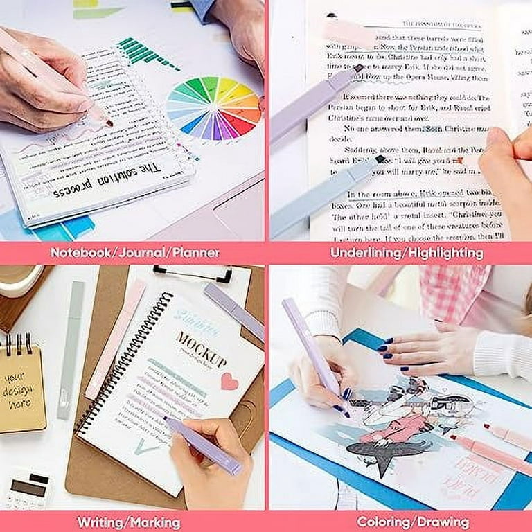 Aesthetic Highlighters Cute Assorted Colors Bible No Bleed - Temu