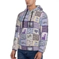 thumbnail image 3 of Naloa Lavender Flowers Men's Casual Hooded Collar Drawstring Hoodies Pullover Sweatshirts Casual Long Sleeve Shirts-3X-Large, 3 of 7