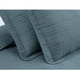 thumbnail image 4 of Chezmoi Collection Kingston Queen Size Bedspread Set, 3-Piece Blue Oversized Quilted Microfiber Lightweight Bedspread Coverlet (100"x106"), 4 of 9