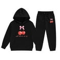 thumbnail image 3 of WOYY Toddler Girl's Outfits Cherry Print Pullover Hoodie Jogger Pants Kids Sport Sweatsuit, 3 of 3