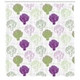 thumbnail image 3 of Ambesonne Artichoke Shower Curtain, Sketch Style Food, 69"Wx84"L, Lime Green and Purple, 3 of 3