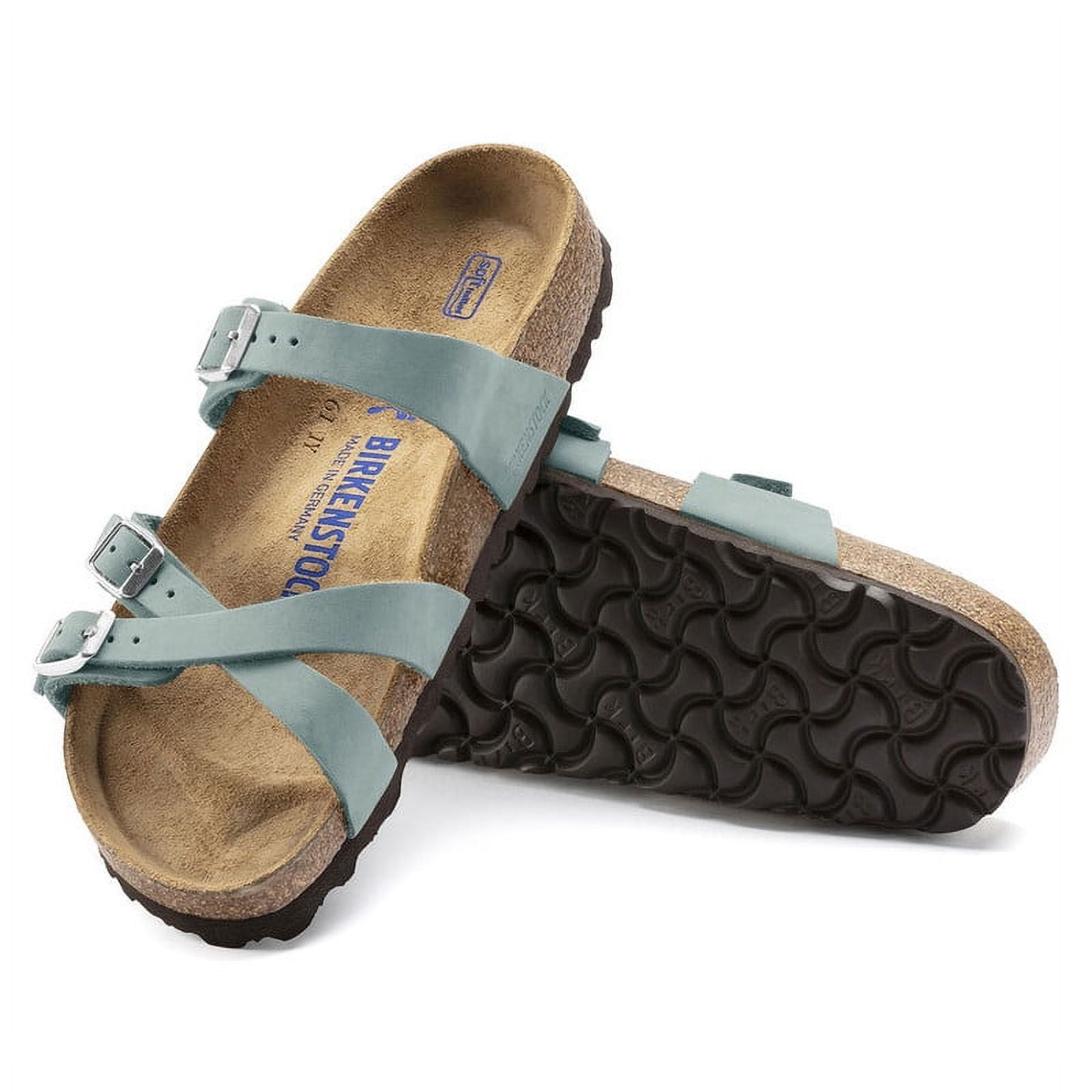 BIRKENSTOCK　39/25cm Birkenstock Womens Footbed Sandals, Faux Leather Buckle, Stone