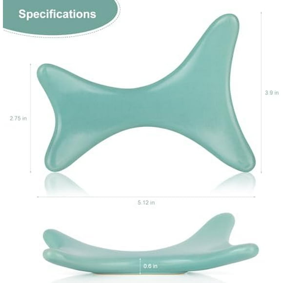 yeuweold Gua Sha Massage Tool, Ceramic Larger Guasha Scraping Massage Tool for Back Neck Face Leg Massage, Lymphatic Drainage, Cellulite Remove
