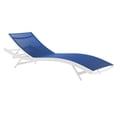 thumbnail image 2 of Modway Chaise Longue de Patio en Aluminium et Maille, Blanc et Marine, 2 of 4