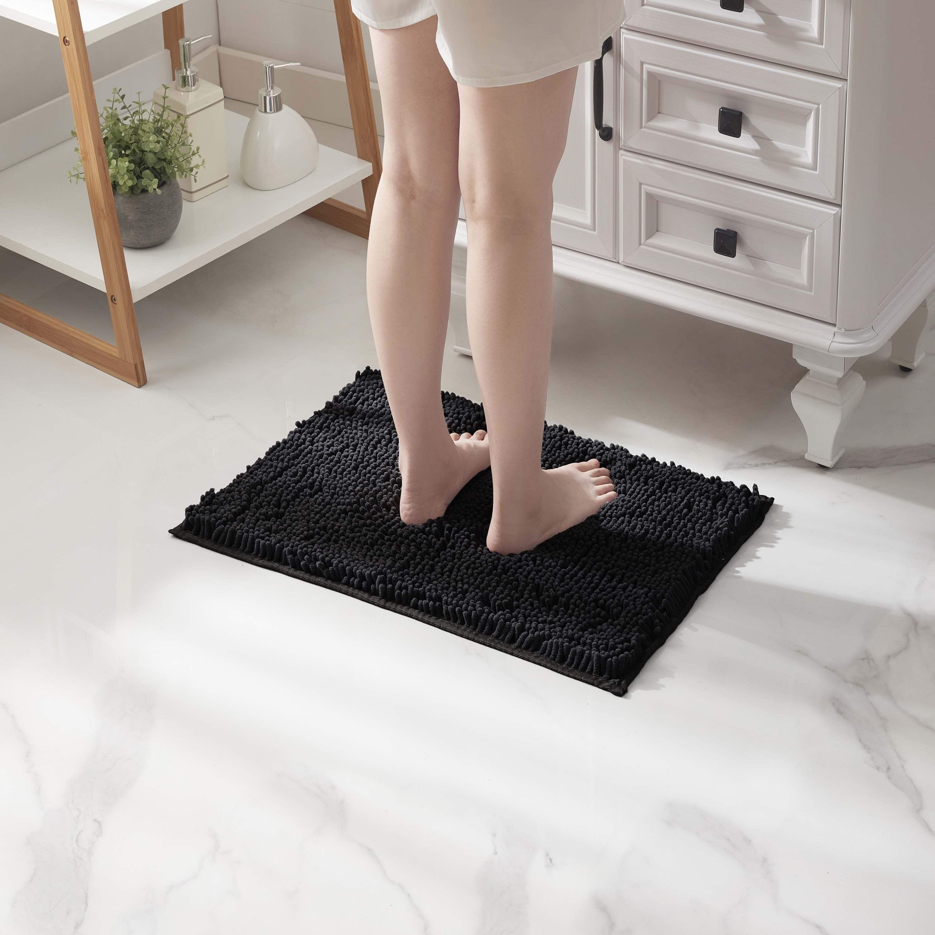 LammaLoe Bath Rug, Chenille Bathroom Rug, Absorbant Bath Mat for Bathroom Decor, Shower Mat 17x24 & 20x32 Pack