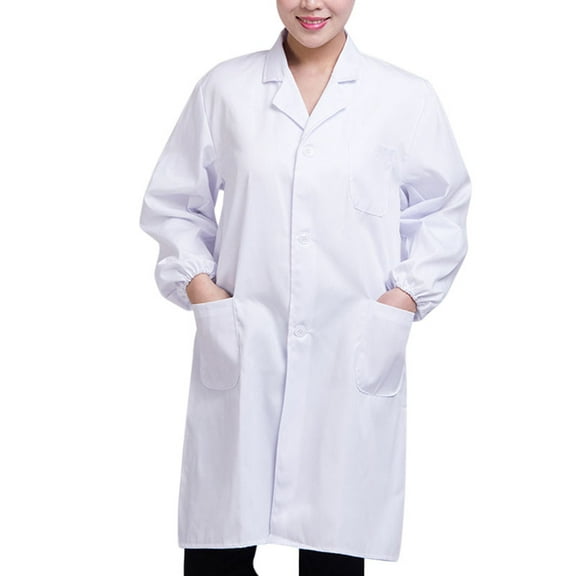 White Lab Coat Doctor Hospital Scientist School Fancy Dress Costume for Students Adults New