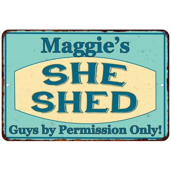 Maggie's SHE SHED Metal Sign Wall Decor Gift 8x12 108120039340