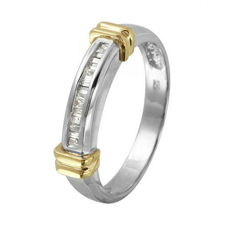 Foreli 0.12CTW Diamond 14K Two tone Gold Ring