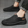 thumbnail image 6 of Mens Casual Casual Shoes Leather Lightweight Loafers Outdoor Soft Sole Walking Shoes Comfortable Soft Driving Shoes Black 6.5 UK, 6 of 7