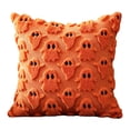 thumbnail image 2 of Decorative Pillow, Halloween Pillow Cover, Halloween Ghost Decor, Halloween Decor for Bedroom, 18X18 Inch 1Pc Orange 3D Fuzzy Ghost Motif Square Pillow Slip, Soft Plush Textured, 2 of 8